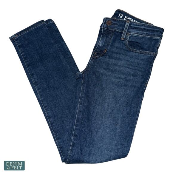 GAP Kids 12 Mid Rise Everyday Super Skinny Jeans Dark Indigo Wash Stretch Denim - Picture 5 of 12